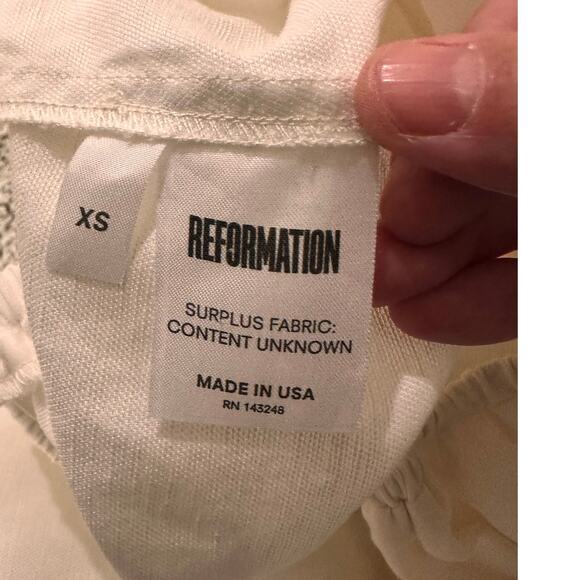 Reformation Semi Sheer A-Line Midi Skirt With Pockets, White, XS - Picture 3 of 7